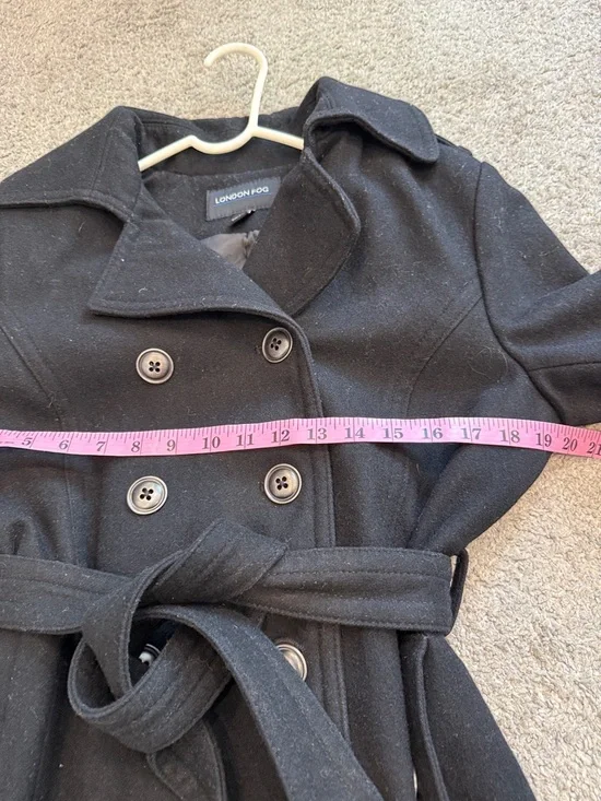 London Fog | Double-Breasted Wool Blend Trench Coat - Picture 7 of 11